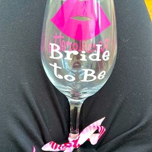 Large bride to be bachelorette wine glass wedding party